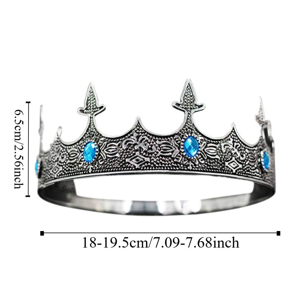Vintage King Tiara Crown Antique Bronze Ancient Greece Tiara Prince Rhinestone Tiara Women