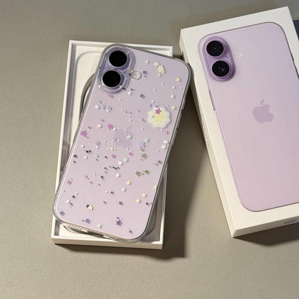 Прозрачный чехол для телефона Simple Stars для Apple 11 до 17 Pro Max с точными вырезами