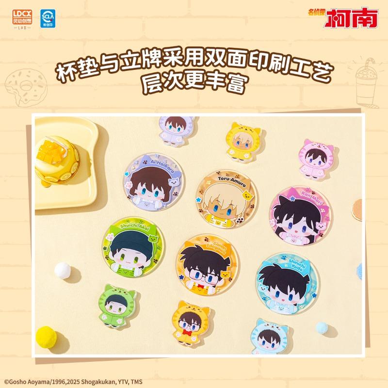 Original LX Detective Conan Cat Cloak Fashion Badge Series Blind Box Anime Character Collection Surprise Toys Gifts