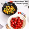 Kitchen Fruit Serving Set Bowl with 6 Colorful Forks Large Capacity Spiral Hygienic Bottom Fork Storage Hole for Snacks And Parties Dopamine Color