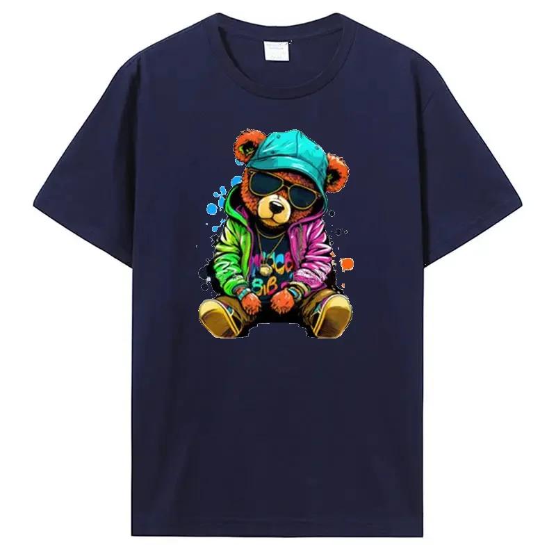 Футболка с изображением плюшевого мишки, играющего в бадминтон, хлопковая одежда, топы, графика, кавайная, для мужчин и женщин, с коротким рукавом, с принтом, модная уличная одежда