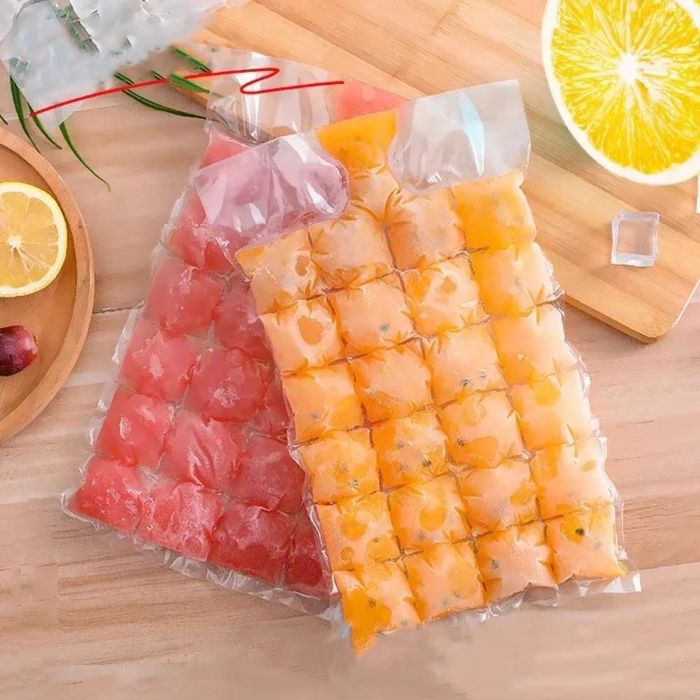50pcs with Funnel Ice Making Bags Disposable Ice-making Mold Bag Ice Cube Bags Freezer