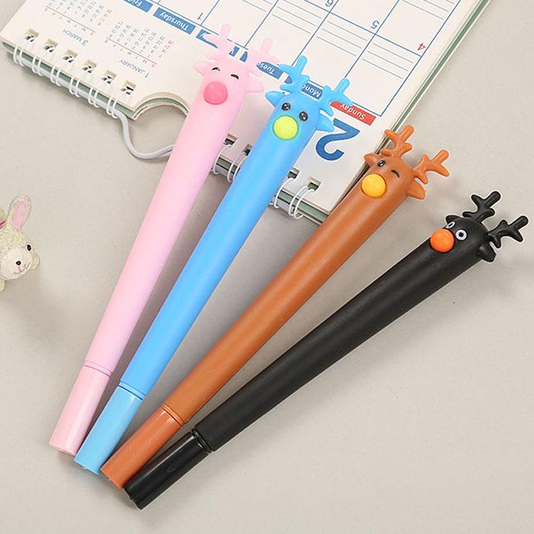 Cute Reindeer Cartoon Pen - Water-Based Stationery for Christmas, Gifts, and Prizes