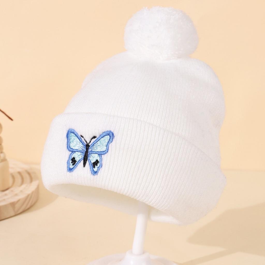 In Autumn And Winter, Butterfly-Printed Knitted Caps, Pullovers, And Hot-Selling Wool Caps For Traveling And Keeping Warm