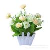 Artificial Mixed Bouquet with Picket Fence Pot - Indoor Home Ornament