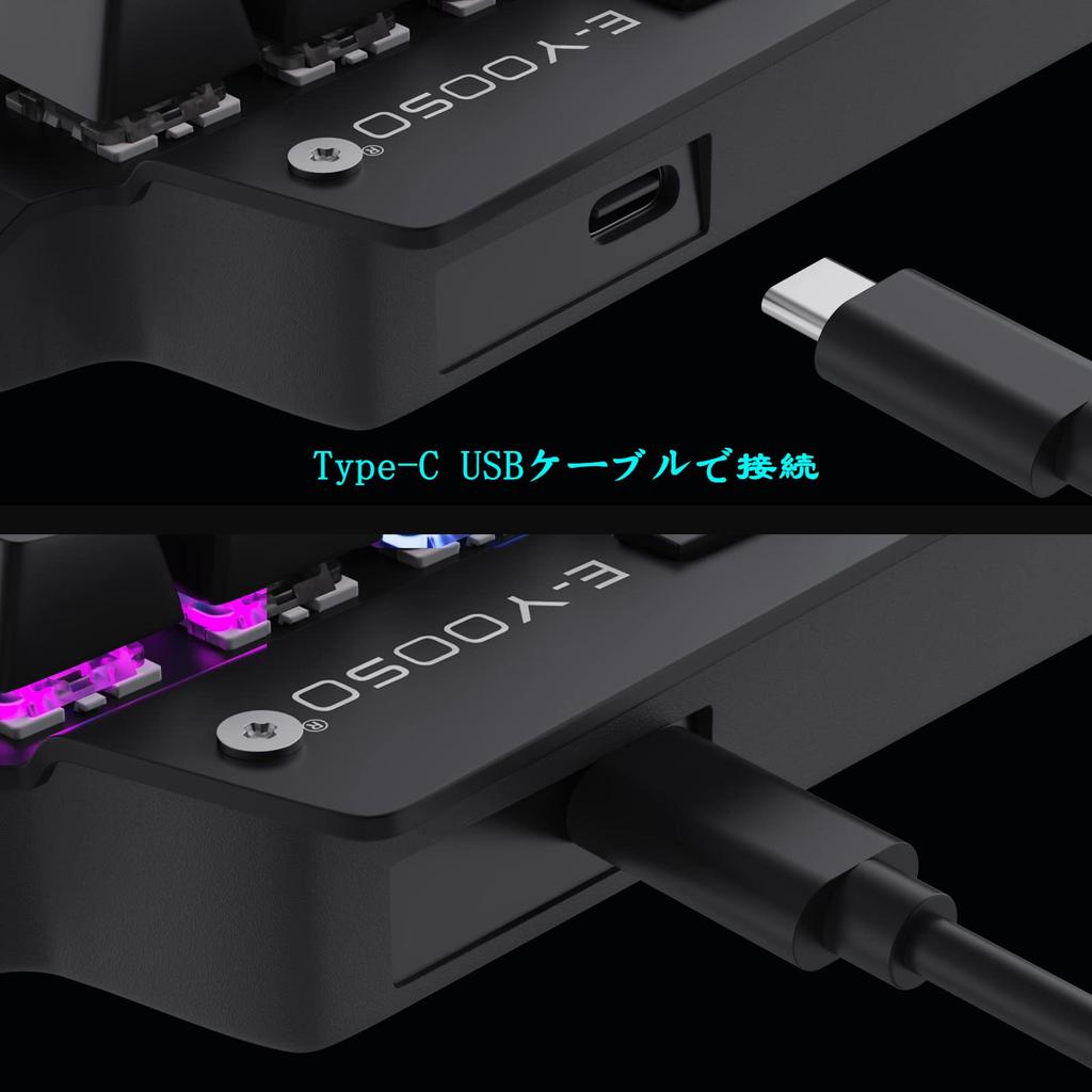 Gaming Keyboard 44 Keys Red Axis Mechanical Keyboard USB Wired Compact Design with RGB Luminous LED Backlight Fully Programmable Gaming Keyboard