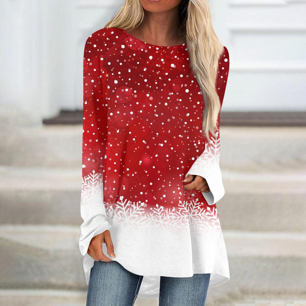 Женский модный свободный пуловер средней длины с круглым вырезом и принтом, рукава реглан, повседневный топ с длинными рукавами