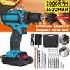 21V Cordless Electric Impact Drill Screwdriver 3 Functions Power Tools Lithium Battery Hand Drill with Box + Drill Bit Set