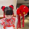 2pcs Elastic New Year's Red Plush Hair Rope Ancient Style Girl Hair Ties  Daily Life