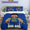 3Pcs Golden State Warriors Lego Bedding Set Soft Fabric Duvet Cover Pillowcases Home Christmas Xmas Halloween Gift 1 Duvet Cover 2 Pillowcase N1297