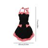 Ruffle Trim Kitchen Apron Bow Detail Halter Neck Apron Charming Cooking Apron  For Women