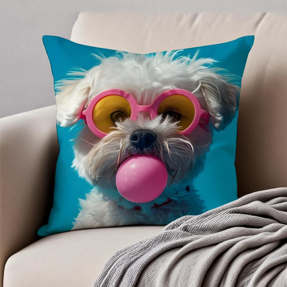 Vibrant Animal Bubble Fashion Tiger Cushion Cover Pillowcase Antidustmite Invisible Zipper Short Plush Sofa Cushion