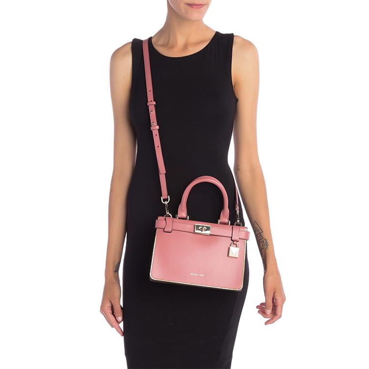 Michael Kors Татьяна Минималистичная Однотонная Элегантная Сумка-тоут с Замком Открытая Сумка через Плечо Женские сумки Розово-Розовый 30H8TT0S5K-ROSE