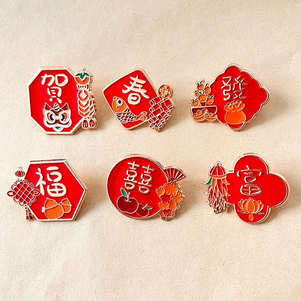 Rich 2024 Year  Badge Luck Cartoon Pin Brooch New Year Brooch  2024 Spring Festival