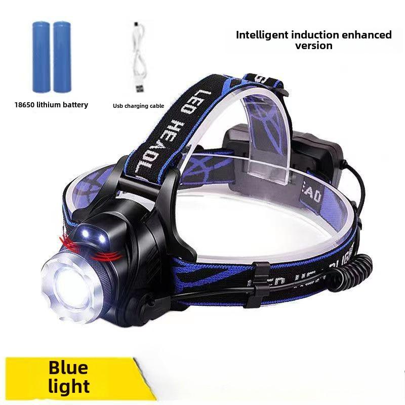 Сильный индуктивный зарядный водонепроницаемый супер яркий светодиодный фонарик дальнего действия ночной рыбалки горнодобывающий фонарь