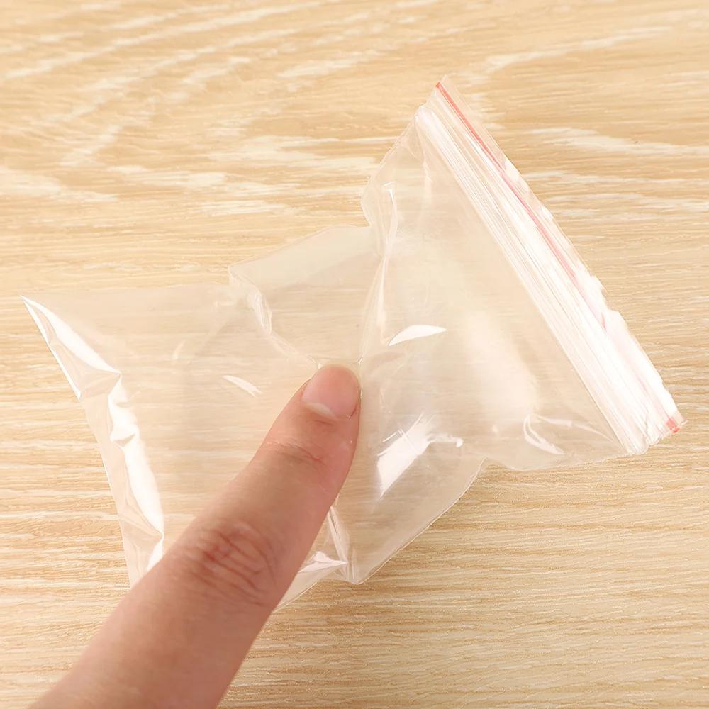100Pcs Transparent Plastic Bags Reclosable Selaing Bag For Jewelry Food Gifts Packaging Organizer Pouch Reusable Storage Bags