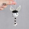 Durable Halloween Ornament Jingle Bell Ornament, Gothic Bull Skull/Angel Wings Hanging Decoration for Tree, Party Home Decor Seasonal
