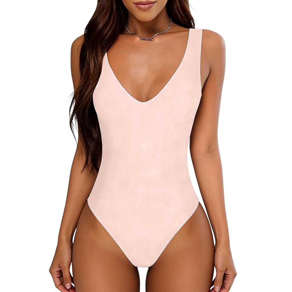 Женский сексуальный боди с глубоким V-образным вырезом, открытой спиной и без рукавов