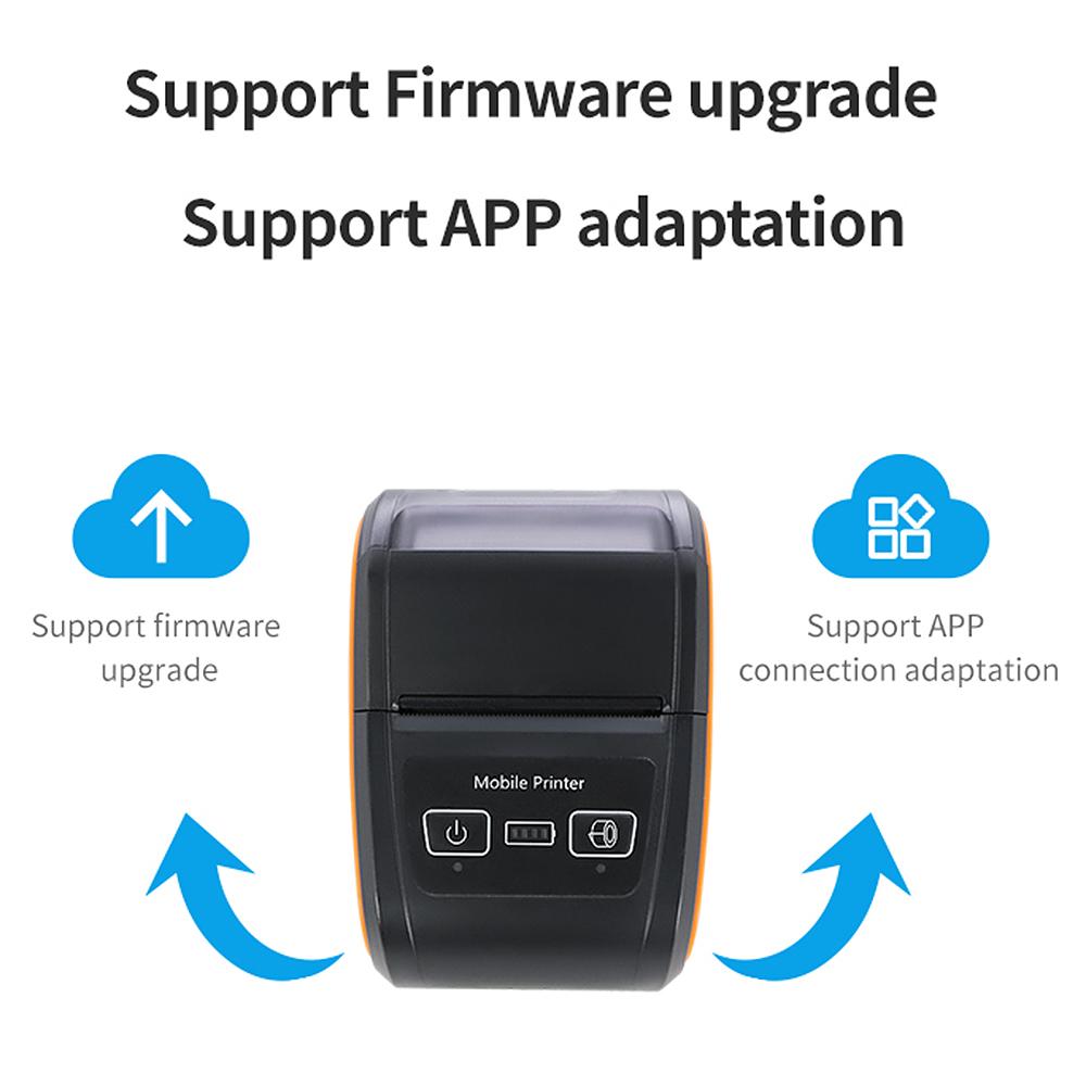 Портативный чековый принтер, 58 мм, мини-термопечать, беспроводное соединение BT USB, 203 точки на дюйм, мобильный