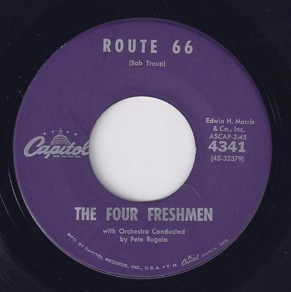 7-дюймовая пластинка FOUR FRESHMEN Route 66 Candy 4341 CAPITOL 1960 США Джаз Б/У