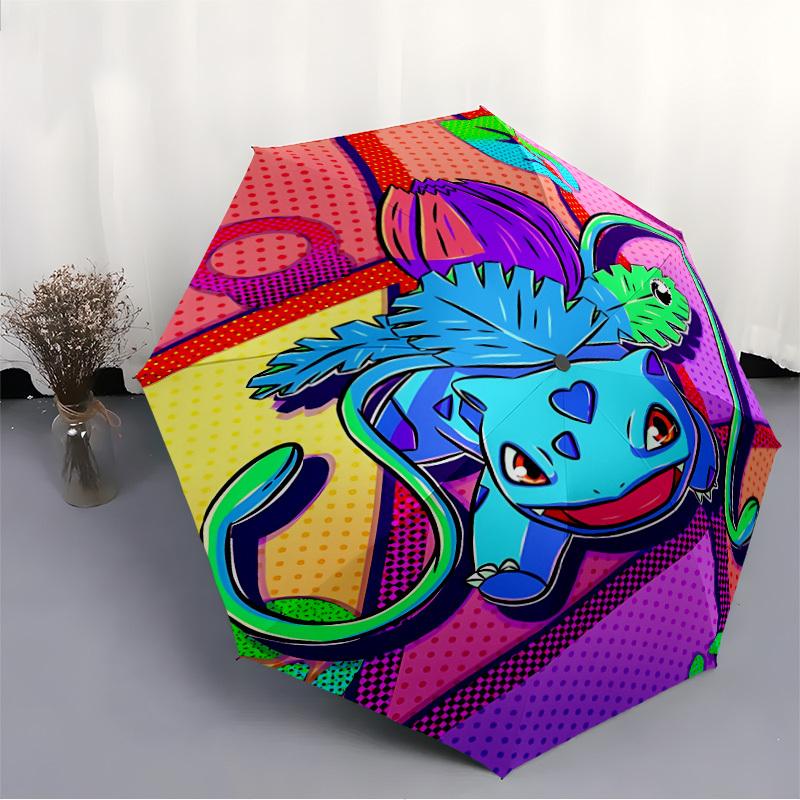 1pc Pokémon Automatic Open/Close Umbrella - Compact Travel Umbrella with 8-Rib Durable Frame, Lightweight & Portable for Commuting, Fashionable Access