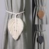 Curtain Buckle Leaf Shaped Drapes Ornaments Cotton Rope Hand-Woven Curtain Tieback for Home