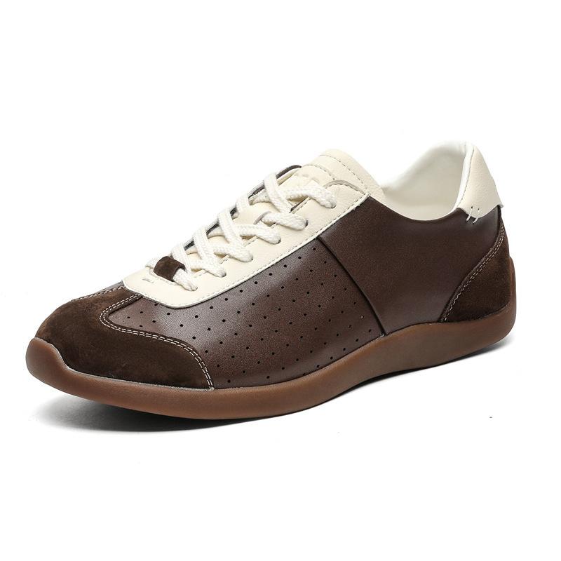 Commuter Training Shoes Men'S And Women'S Cleanfit Brand British Minimalist Advanced Training Shoes Ballet Brown Leather Shoes