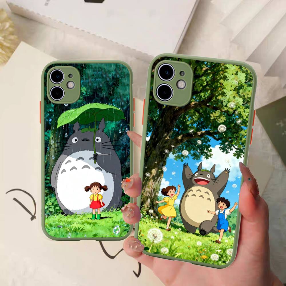 Милый Чехол-Тотторо Для iPhone 16 15 14 Plus 15 13 12 11 Pro Max X XS MAX Матовый Чехол