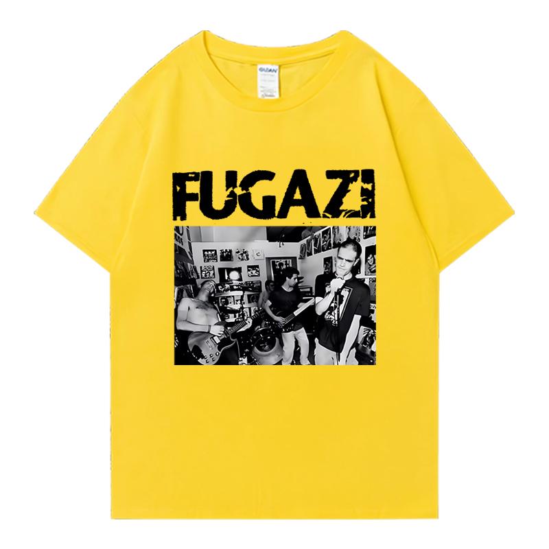 Trendy 2025 FUGAZI Band Graphic Oversized Tee Shirt Streetwear Men Women Summer Short Sleeve T-shirts 100% Cotton Popular Unisex