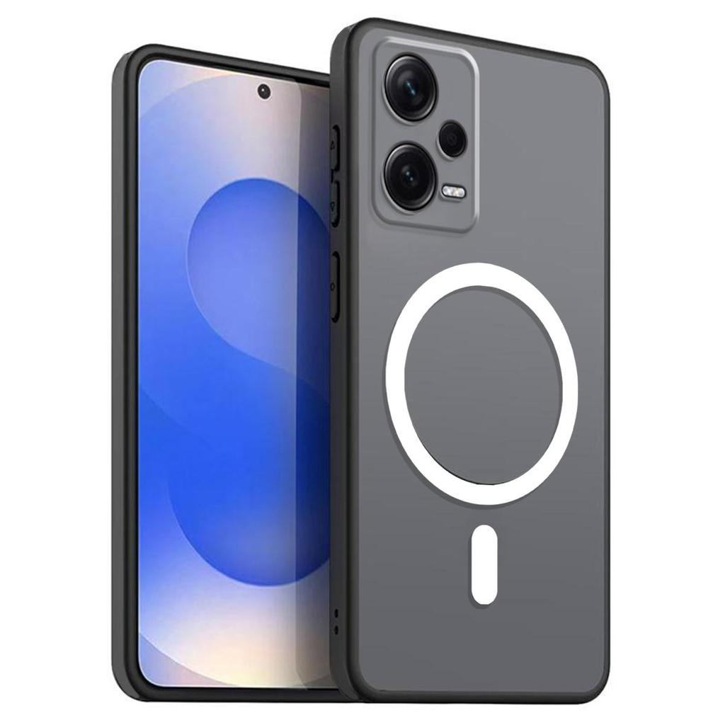 Магнитный железный кольцевой чехол для телефона для Xiaomi Redmi Note 12 Pro 5G Матовый мягкий ТПУ Ударопрочный чехол