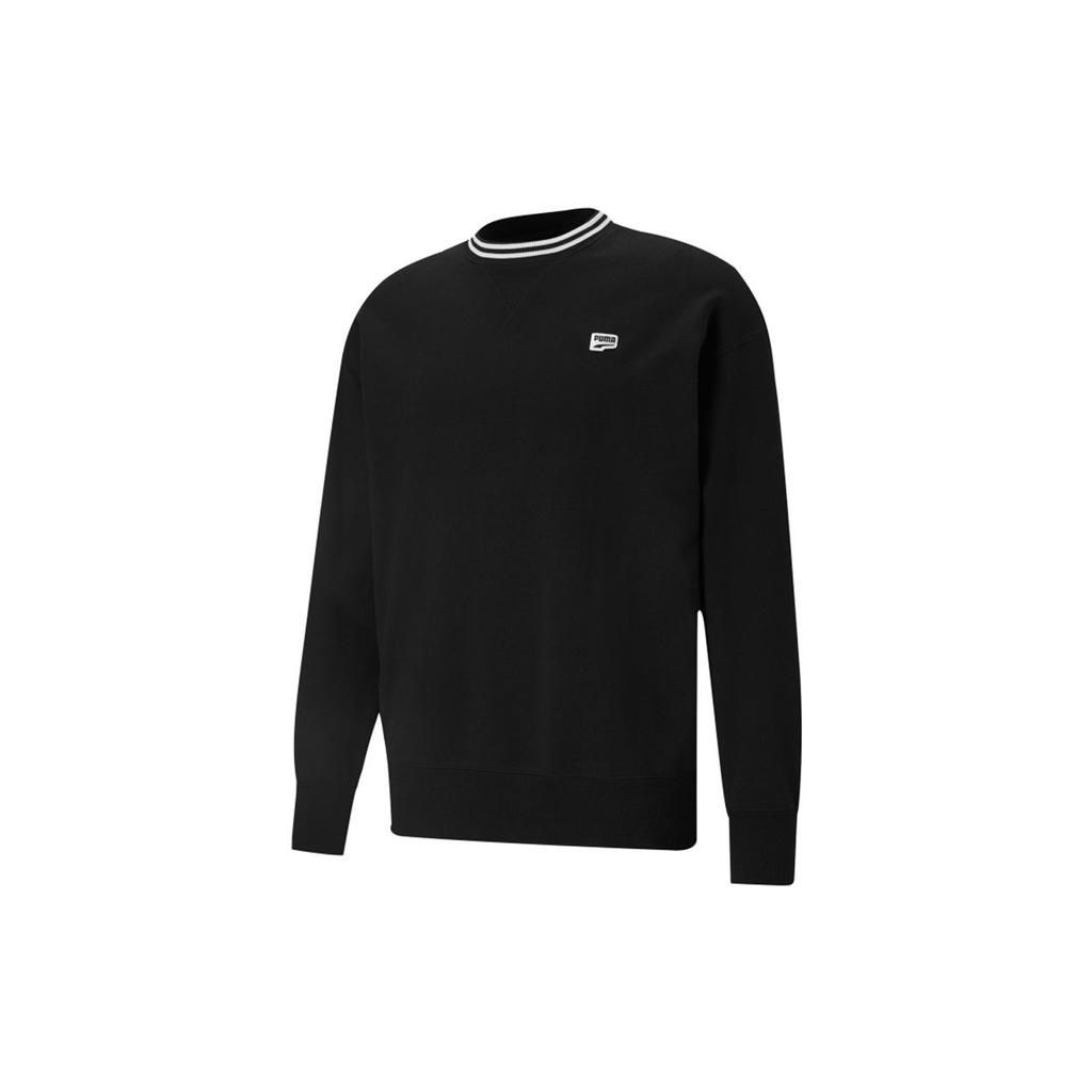 Puma Downtown Casual Sport Круглый вырез с длинным рукавом Вязаный свитер Мужской свитер Черный 531426-01