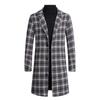 Мужская мода осень и зима повседневные клетчатые топы тонкий тип пальто пояс мода большой размер плащ