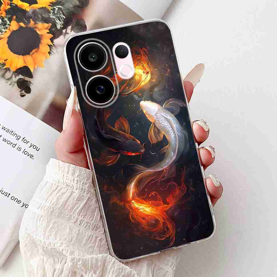 Новый чехол для Vivo S30 5G 2025 Модный Цветок Любви Мягкий Силиконовый TPU Чехол Vivo s30 S30 5G V2464A 6.67" Ударопрочные Чехлы для Телефона
