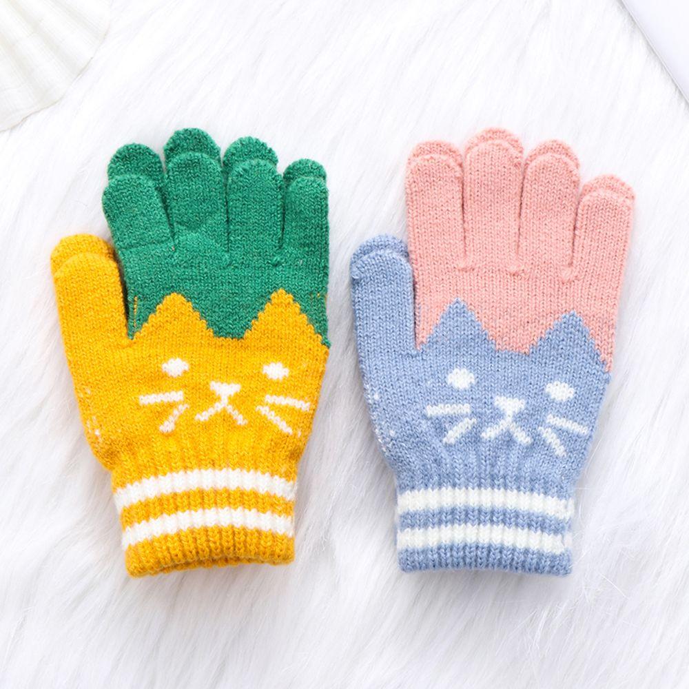 4-10Y Winter Warm Thick Cute Baby Gloves Magic Mittens Imitation Cashmere Kids Baby Gloves