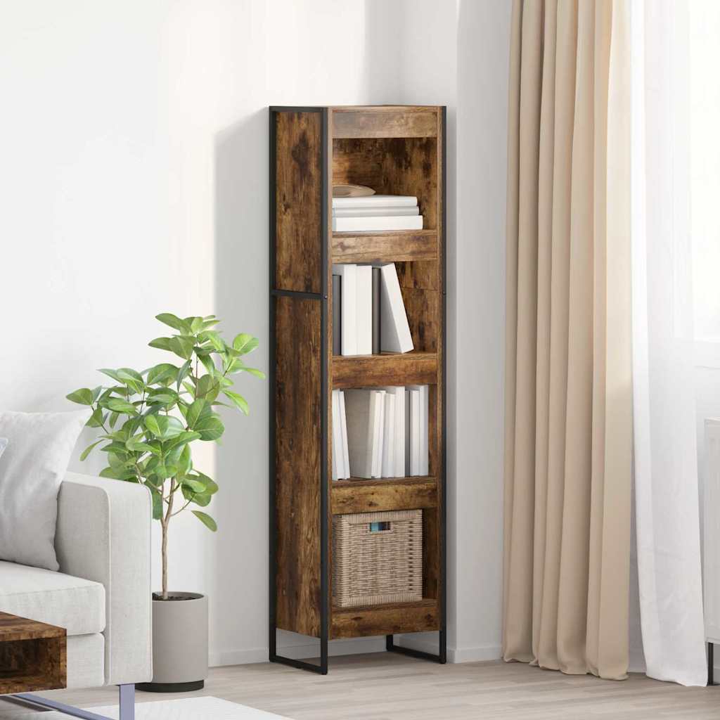 Bookshelf Smoked Oak Finish 40 x 30 x 155 cm Engineered Wood