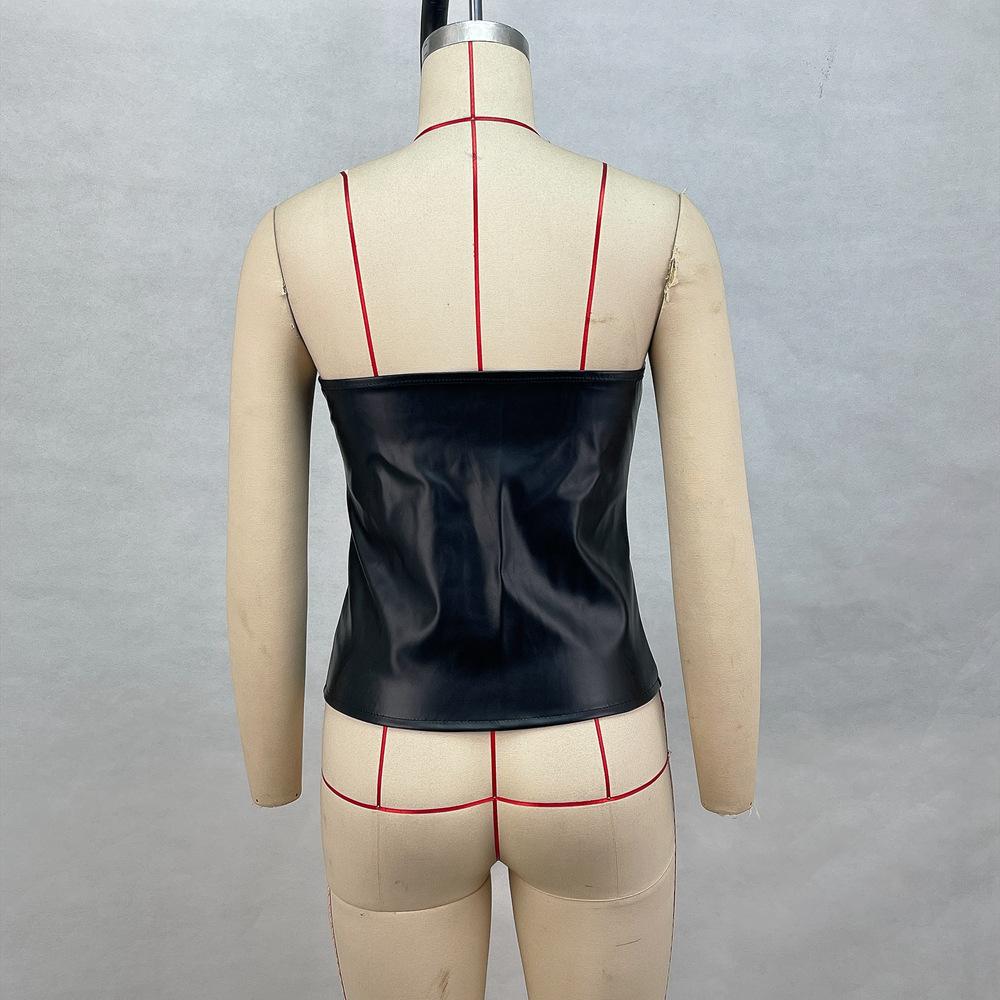 Женские однобортные топы-бюстье с однострочным воротником и сексуальным вырезом на спине