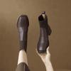 Fashion 2025 NewStretch Fabric Socks Boots Woman Winter Slim Knitting Short  Ladies Shoes Thick Heels Patchwork Square Toe Chelsea Botas