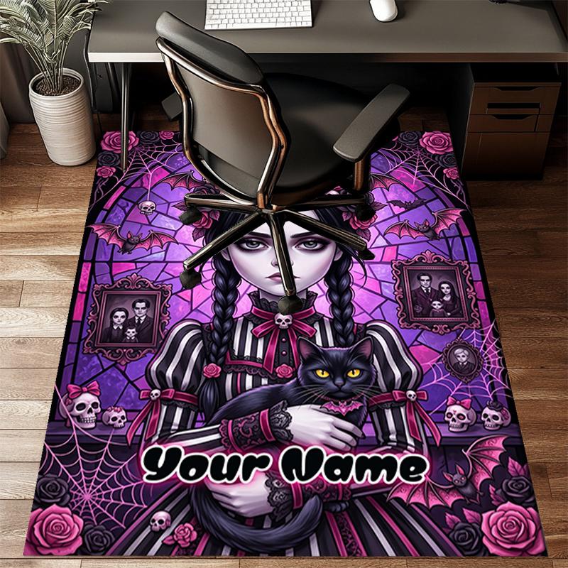 1PC Custom Name Gothic Victorian Beauty Theme Floor Mat Ideal for Living Room, Game Rooms, Office, Bedroom,Floor Mat Playful Design211