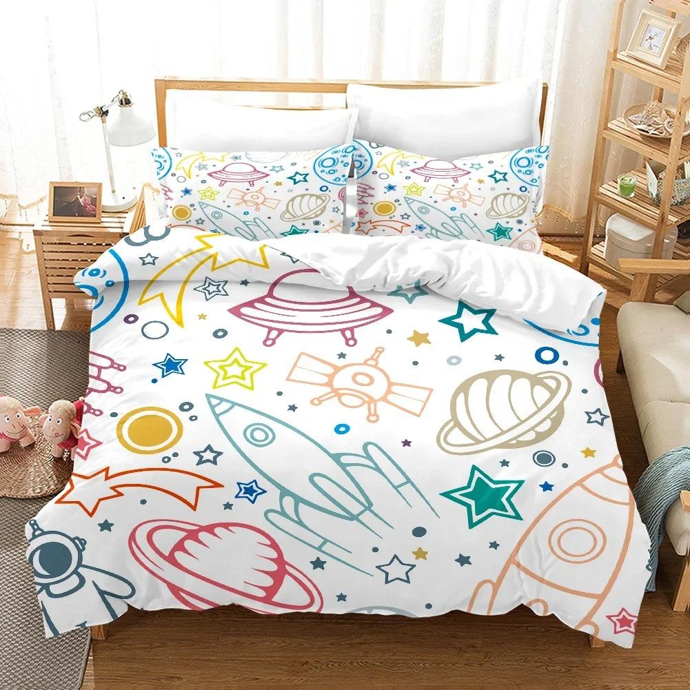 Астронавт в космосе одеяло для кошек чехол с наволочкой комплект постельного белья односпальный двуспальный двуспальный двуспальный двуспальный для декора спальни