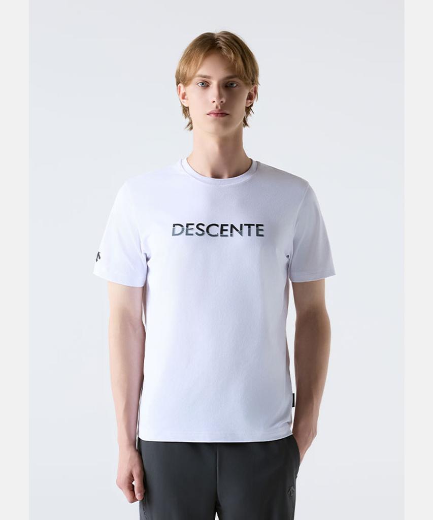 DESCENTE Белая футболка с коротким рукавом и графическим принтом Tough Wording Sr123Uts22 (Тип C)