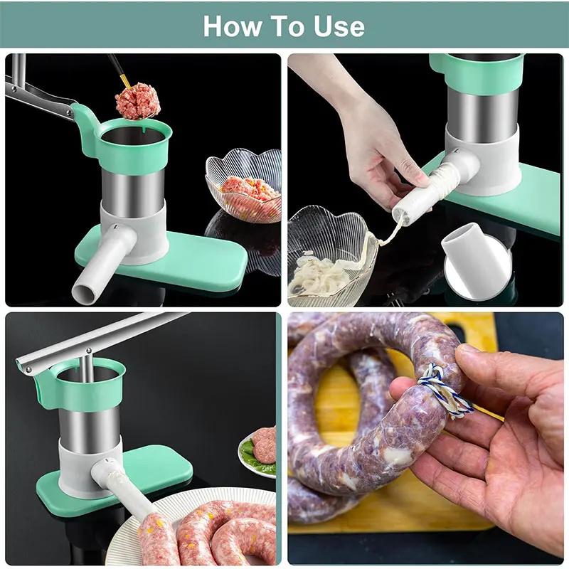 Машина для наполнения колбас с 4 трубками для наполнения мясом, инструмент для наполнения колбас, ручная вертикальная машина для наполнения колбас, набор инструментов для домашнего хозяйства