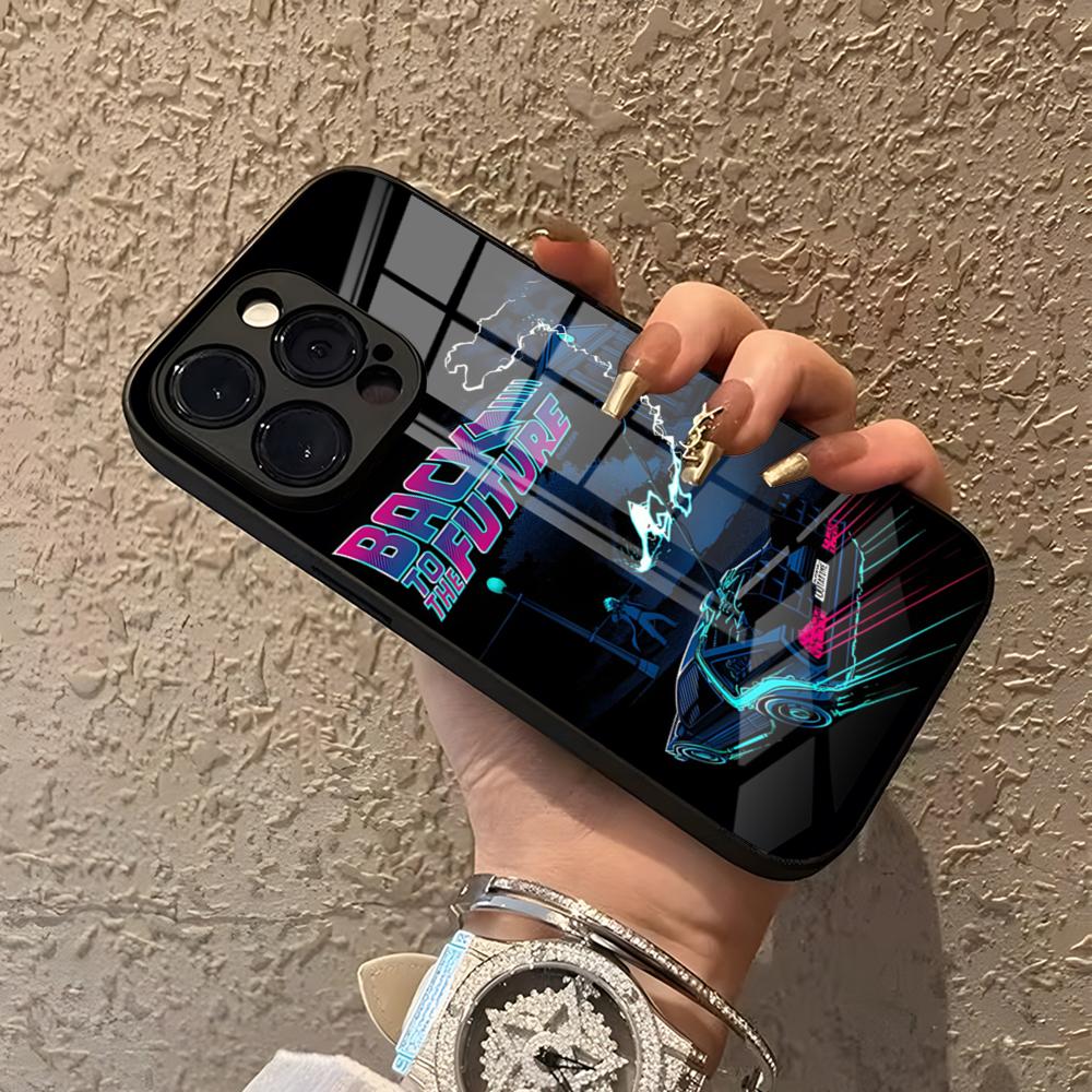Чехол для телефона «Назад в будущее» для iPhone 15 Pro Max 14 Pro 12 16 11 13 Mini X XR XS 8 7 Plus SE Закаленное стекло Задняя крышка