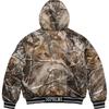 Supreme Mitchell Ness утепленная атласная куртка-бомбер с капюшоном Realtree AP Camo