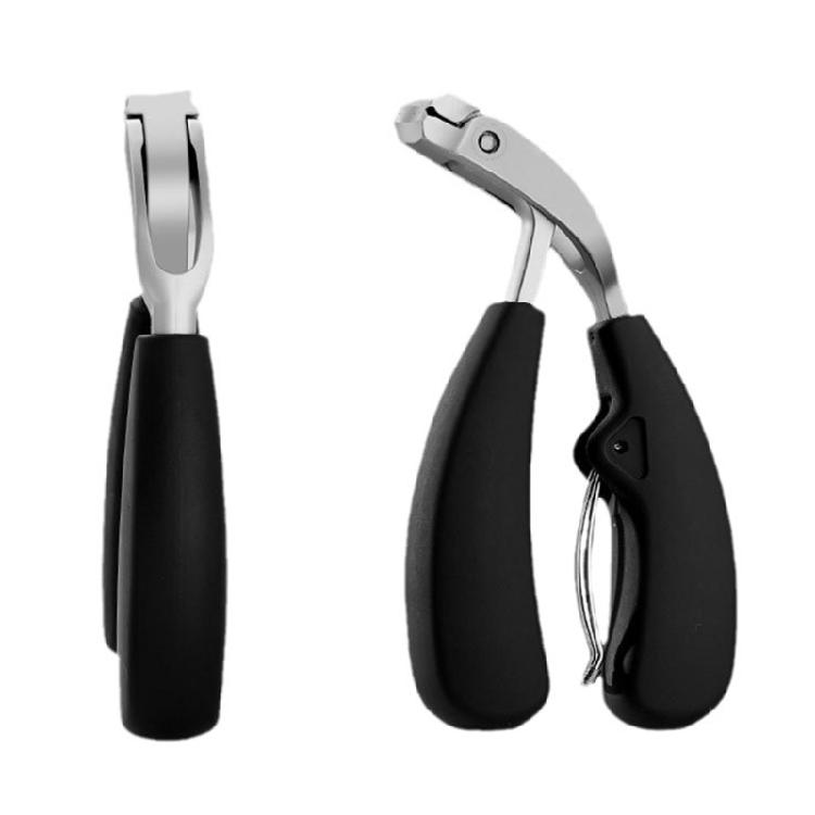 Ergonomic Long Handle Nail Clippers for Seniors,Angled Head Curved Wide Jaw Opening Toenail Clippers for Thick Toenails