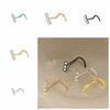 Geometric Zircon Nose Screw Studs Opal Nostril  Trendy   Women