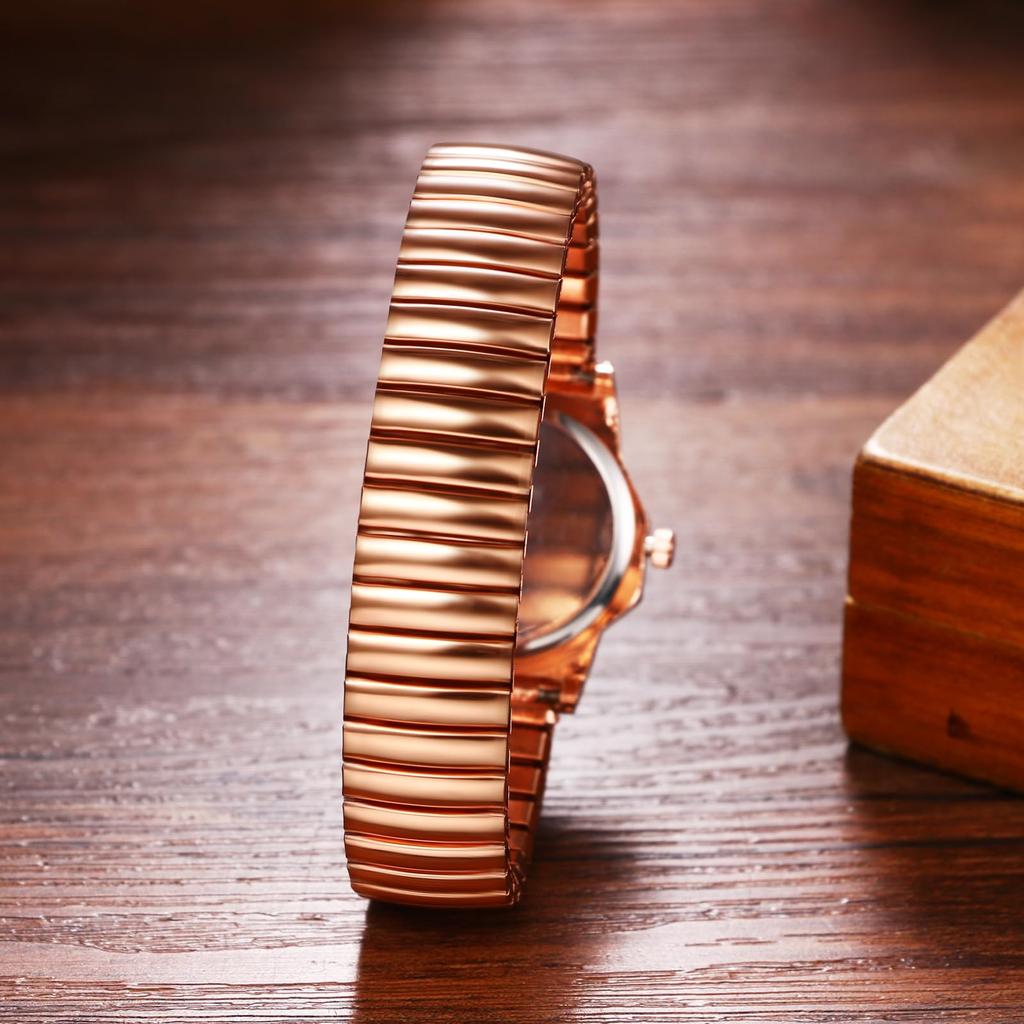Watch Cute Analog Display Pink Stretchable Strap Waterproof Quartz Leisure Business Fashion Accessory Birthday Anniversary Christmas Day Gift for Her