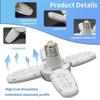 E27 Fan Shaped Foldable LED Bulb 40 Bulbs Deformation Suitable For Homes Warehouses and Garages Cool White Light