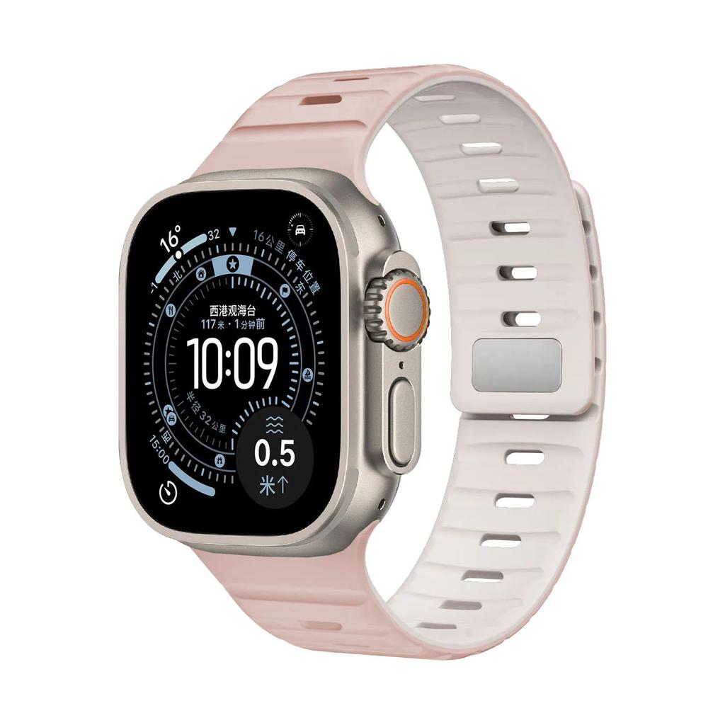 Магнитный силиконовый ремешок для Apple Watch Ultra 3 2 1 49 мм Ремешок Серии 11 10 46 мм 42 мм / 9 8 7 45 мм 41 мм Браслет iWatch 6 5 4 SE 3