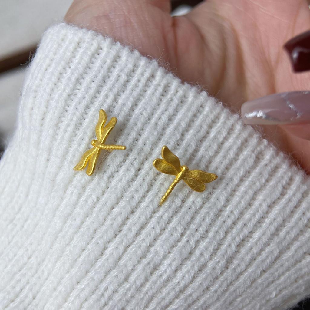 Новые китайские серьги-стрекозы женские ретро национальный стиль элегантный темперамент праздничные позолоченные серьги-бабочки серьги