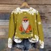 Women's Fashion Christmas Printed Long Sleeve Loose Round Neck Sweatshirt Top